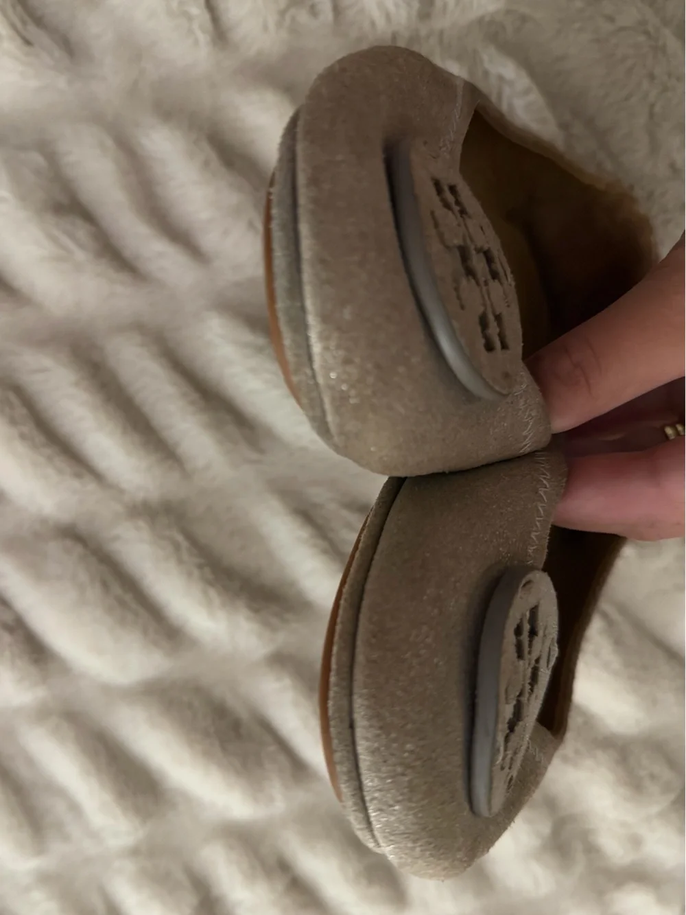 Tory Burch Metallic Minnie Travel Ballet Flats